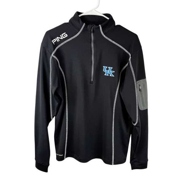 Ping Black University of Kentucky Quarter Zip Pullover w/ Blue Embroidered Logo - Picture 1 of 8